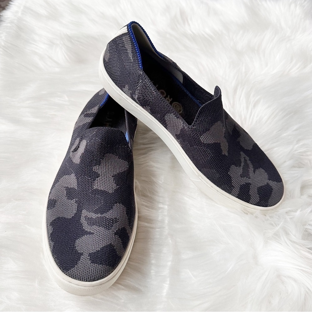 Rothy’s The‎ Original Slip On Sneaker Gray Black Camo Round Toe Size 8